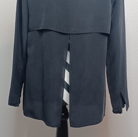 Club Monaco 100% Silk Cutout Back Office Blouse - Picture 6 of 11
